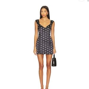 Amanda Uprichard Black and White Polka Dot Mini Dress